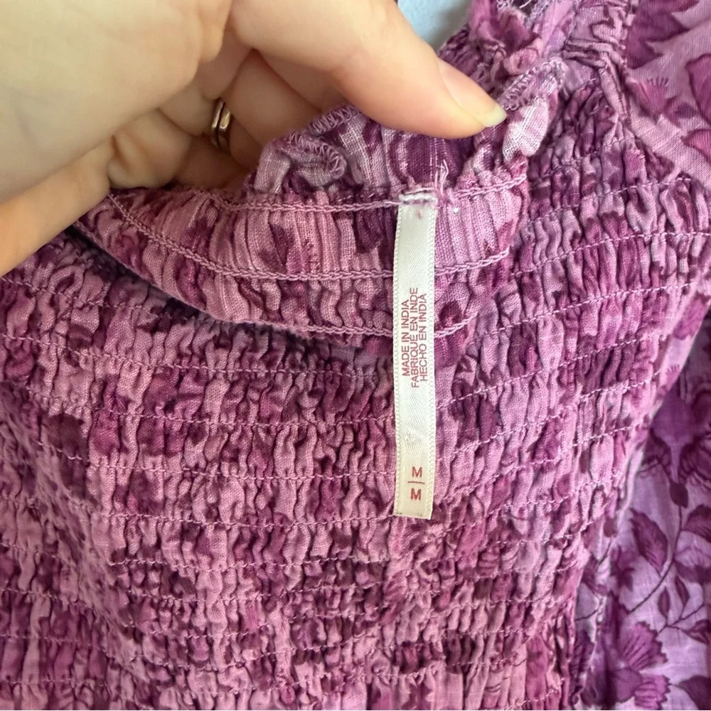 Free People Smock It To Me Mini Dress-Purple Floral